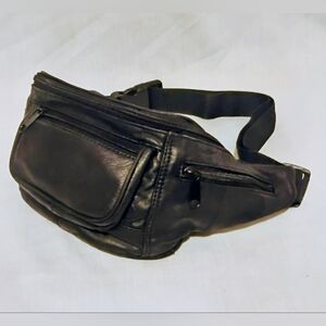 Black Genuine Leather Waist Bag